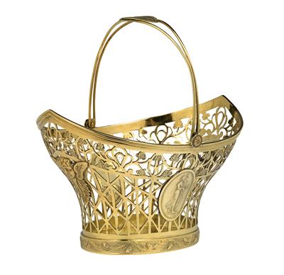 A basket with handle from Augsburg, - Silver