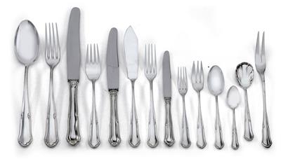A cutlery service for 12 individuals, from Germany, - Silver