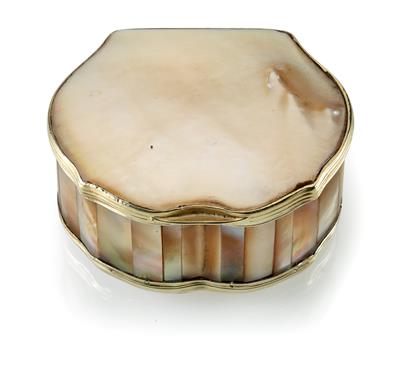 A mother-of-pearl box from France, - Silver