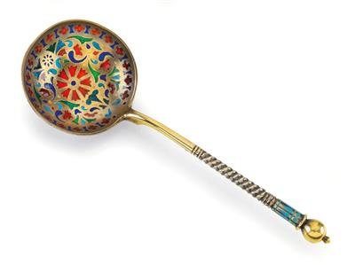 A enamelled spoon from Moscow, - St?íbro
