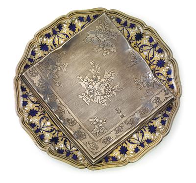 An enamelled plate from Moscow, - Silver
