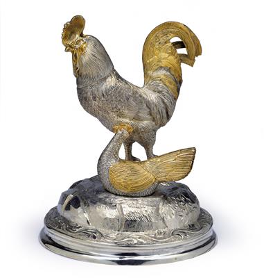 A hen and rooster from Moscow, - Silver