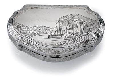 A snuffbox from Moscow, - Silver