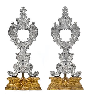 A pair of reliquaries from Belgium, - Silver