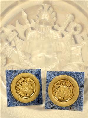 Paar russische Trophäen - Plaketten - Silber