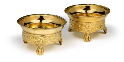 A pair of condiment bowls from St Petersburg, - Silver