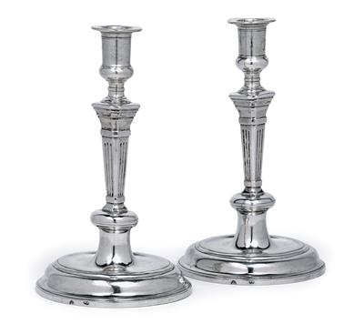 A pair of candlesticks from Vienna, - Silver