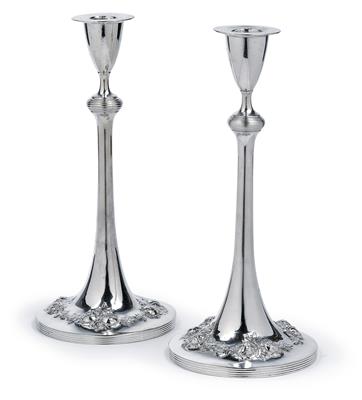 A pair of neoclassical candlesticks from Vienna, - St?íbro