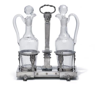 An Empire cruet frame from Paris, - Silver