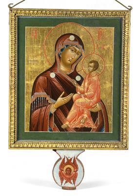 A double-sided procession icon, - Silver