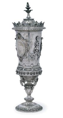 A lidded goblet from Vienna, - St?íbro