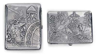 Two cigarette cases from Moscow, - Silver