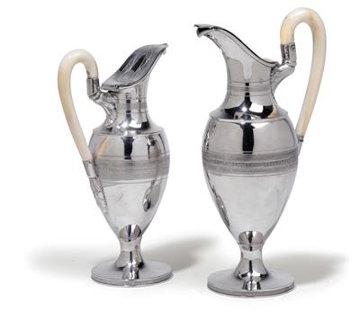 Two Empire ewers from Vienna, - Silver