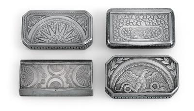 Four Empire snuffboxes from Vienna, - Argenti