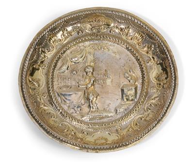 A footed salver from Danzig, - Stříbro