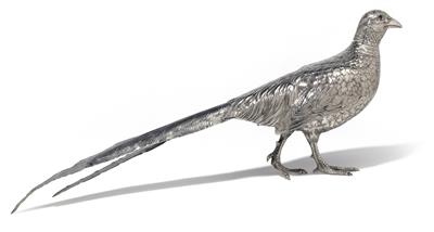 A figure of a pheasant, - Silver