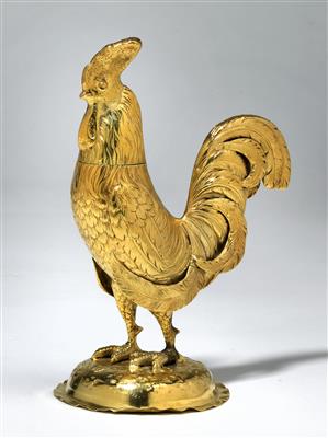 A figure of a rooster, - Silver