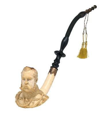 A Meerschaum pipe with a bust of Tsar Alexander II., - Stříbro