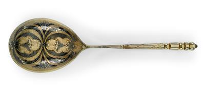 A niello spoon from Moscow, - Stříbro