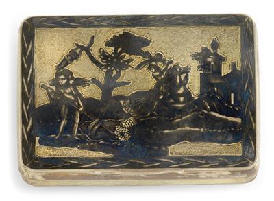 A niello snuffbox from Moscow, - Argenti