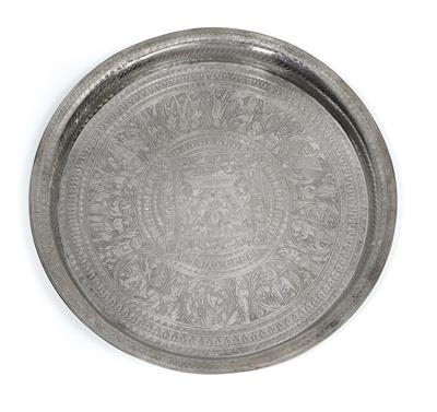 An Ottoman tray, - Silver