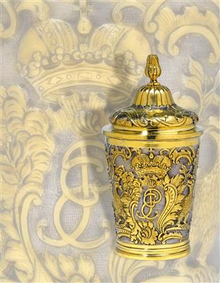 Tsarina Elisabeth Petrowna - A large lidded cup from Moscow, - Stříbro