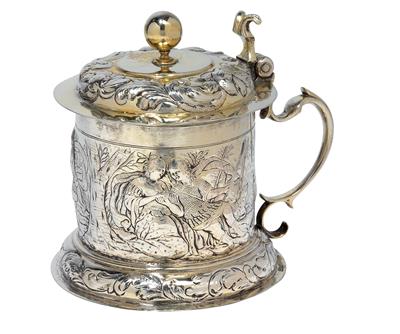 A lidded tankard from Augsburg, - Silver