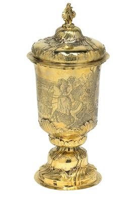 A lidded goblet, - Stříbro