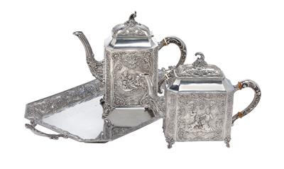 A Historism Period tea- and coffee service, - Stříbro