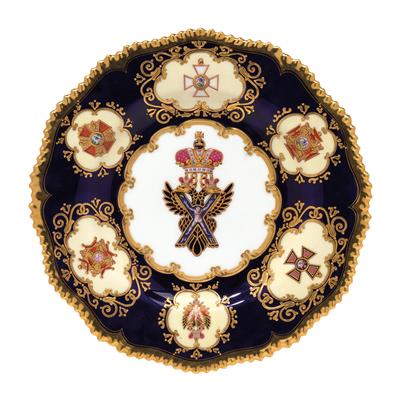 Imperial Russian plates from an order service, - Silver