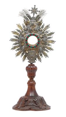 A monstrance from Naples, - Stříbro