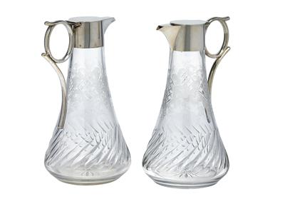 A pair of wine jugs from Vienna, - Stříbro