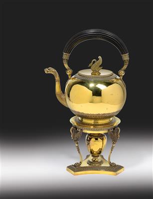 A teapot with rechaud and burner, from Paris, - Silver