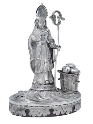 A statuette of a bishop, - Silver