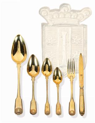 A dessert cutlery set Stockholm, - Silver