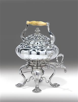 A hot water pot with rechaud and burner, from Vienna, - Silver