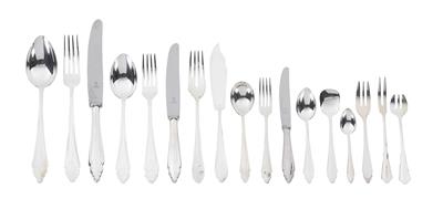 A dinner cutlery set from Vienna, for 12 individuals, - Silver