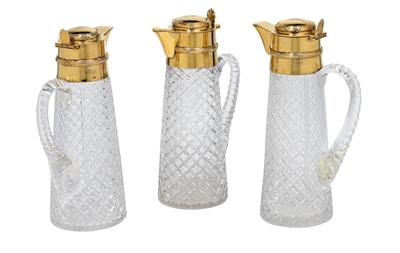 Three wine jugs from Paris, - Silver