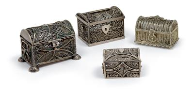 Four besamim boxes, - Silver