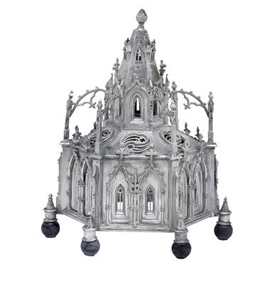 Architekturmodell im gotischen Stil, - Silber