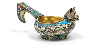 A cloisonné ‘kowsch’ bowl, - Stříbro