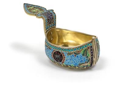 A cloisonné ‘kowsch’ bowl, - Silver