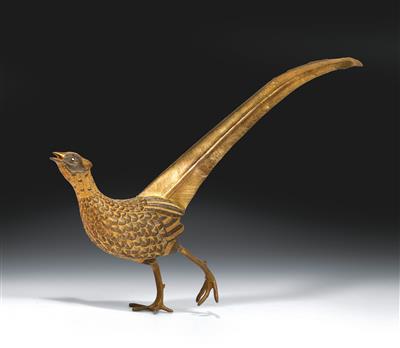 A figure of a pheasant, - Silver