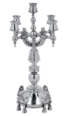 A five-light candelabrum from St Petersburg, - Silver
