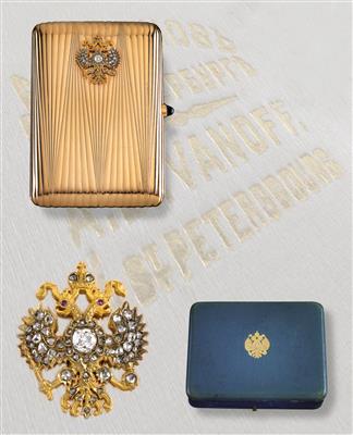 An Imperial Russian presentation cigarette case, - Silver