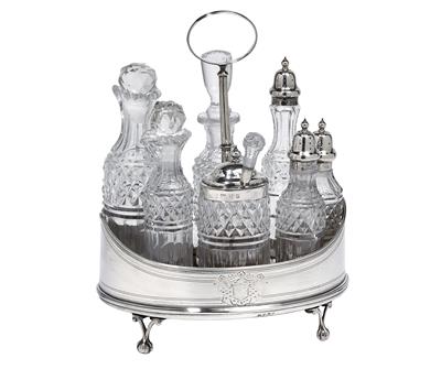 A George III. cruet frame from London, - Silver