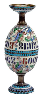 A cloisonné egg from Moscow, - Silver