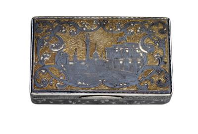 A niello cigarette case from Moscow, - Argenti