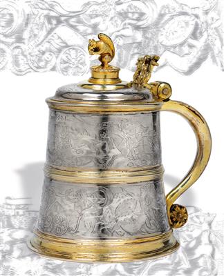 A Renaissance lidded tankard from Salzburg, - Silver