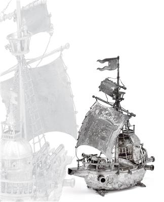 A centrepiece in the form of a ship, - Stříbro